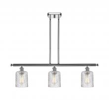  516-3I-PC-G112C-5CL - Cobbleskill - 3 Light - 36 inch - Polished Chrome - Cord hung - Island Light