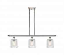  516-3I-PN-G112C-5CL - Cobbleskill - 3 Light - 36 inch - Polished Nickel - Cord hung - Island Light