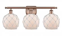 Innovations Lighting 516-3W-AC-G121-8RW - Farmhouse Rope - 3 Light - 28 inch - Antique Copper - Bath Vanity Light