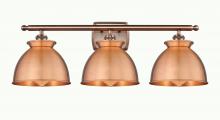  516-3W-AC-M14-AC - Adirondack - 3 Light - 28 inch - Antique Copper - Bath Vanity Light