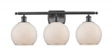  516-3W-OB-G121-8CSN-LED - Farmhouse Chicken Wire - 3 Light - 28 inch - Oil Rubbed Bronze - Bath Vanity Light