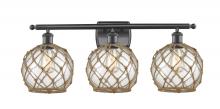 Innovations Lighting 516-3W-OB-G122-8RB - Farmhouse Rope - 3 Light - 28 inch - Oil Rubbed Bronze - Bath Vanity Light