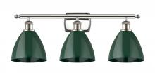 Innovations Lighting 516-3W-PN-MBD-75-GR - Plymouth - 3 Light - 28 inch - Polished Nickel - Bath Vanity Light