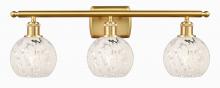  516-3W-SG-G1216-6WM - White Mouchette - 3 Light - 26 inch - Satin Gold - Bath Vanity Light