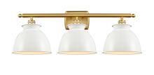  516-3W-SG-M14-W - Adirondack - 3 Light - 28 inch - Satin Gold - Bath Vanity Light