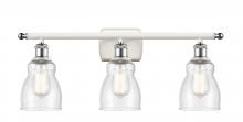  516-3W-WPC-G394 - Ellery - 3 Light - 25 inch - White Polished Chrome - Bath Vanity Light