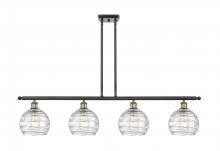  516-4I-BAB-G1213-8 - Athens Deco Swirl - 4 Light - 48 inch - Black Antique Brass - Cord hung - Island Light