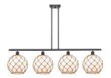  516-4I-BK-G121-10RB - Farmhouse Rope - 4 Light - 48 inch - Matte Black - Cord hung - Island Light