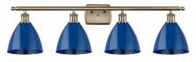 Innovations Lighting 516-4W-AB-MBD-75-BL - Plymouth - 4 Light - 38 inch - Antique Brass - Bath Vanity Light