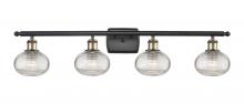  516-4W-BAB-G555-6CL - Ithaca - 4 Light - 36 inch - Black Antique Brass - Bath Vanity Light