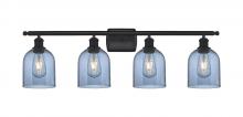 Innovations Lighting 516-4W-BK-G558-6BL - Bella - 4 Light - 36 inch - Matte Black - Bath Vanity Light