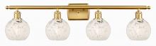 Innovations Lighting 516-4W-SG-G1216-6WM - White Mouchette - 4 Light - 36 inch - Satin Gold - Bath Vanity Light