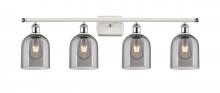  516-4W-WPC-G558-6SM - Bella - 4 Light - 36 inch - White Polished Chrome - Bath Vanity Light