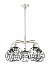 Innovations Lighting 516-5CR-PN-CE-8-BK - Lake Placid - 5 Light - 26 inch - Polished Nickel - Chandelier