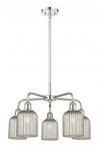  516-5CR-PN-G559-5ME - Bridal Veil - 5 Light - 23 inch - Polished Nickel - Chandelier