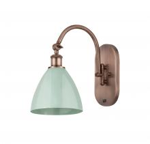 Innovations Lighting 518-1W-AC-MBD-75-SF - Plymouth - 1 Light - 8 inch - Antique Copper - Sconce
