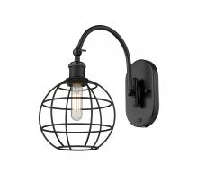 Innovations Lighting 518-1W-BK-CE-8-BK - Lake Placid - 1 Light - 8 inch - Matte Black - Sconce