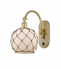  518-1W-SG-G121-8RB - Farmhouse Rope - 1 Light - 8 inch - Satin Gold - Sconce