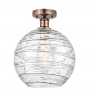 Innovations Lighting 616-1F-AC-G1213-12 - Athens Deco Swirl - 1 Light - 12 inch - Antique Copper - Semi-Flush Mount