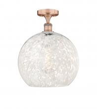 Innovations Lighting 616-1F-AC-G1216-14WM - White Mouchette - 1 Light - 14 inch - Antique Copper - Semi-Flush Mount