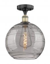 Innovations Lighting 616-1F-BAB-G1213-12SM - Athens Deco Swirl - 1 Light - 12 inch - Black Antique Brass - Semi-Flush Mount