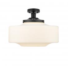 Innovations Lighting 616-1F-BK-G691-16 - Bridgeton - 1 Light - 12 inch - Matte Black - Semi-Flush Mount