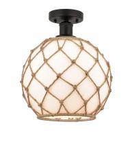 Innovations Lighting 616-1F-OB-G121-10RB - Farmhouse Rope - 1 Light - 10 inch - Oil Rubbed Bronze - Semi-Flush Mount