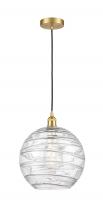 Innovations Lighting 616-1P-SG-G1213-12 - Athens Deco Swirl - 1 Light - 12 inch - Satin Gold - Cord hung - Mini Pendant