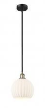 Innovations Lighting 616-1S-BAB-G1217-10WV - White Venetian - 1 Light - 10 inch - Black Antique Brass - Stem Hung - Mini Pendant