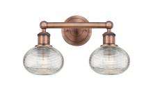 Innovations Lighting 616-2W-AC-G555-6CL - Ithaca - 2 Light - 15 inch - Antique Copper - Bath Vanity Light