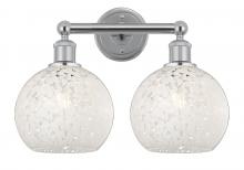 Innovations Lighting 616-2W-PC-G1216-8WM - White Mouchette - 2 Light - 17 inch - Polished Chrome - Bath Vanity Light