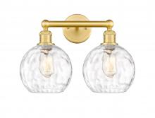  616-2W-SG-G1215-8 - Athens Water Glass - 2 Light - 17 inch - Satin Gold - Bath Vanity Light