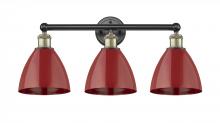  616-3W-BAB-MBD-75-RD - Plymouth - 3 Light - 26 inch - Black Antique Brass - Bath Vanity Light