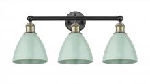  616-3W-BAB-MBD-75-SF - Plymouth - 3 Light - 26 inch - Black Antique Brass - Bath Vanity Light