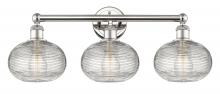  616-3W-PN-G555-8CL - Ithaca - 3 Light - 26 inch - Polished Nickel - Bath Vanity Light