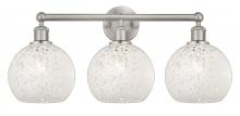  616-3W-SN-G1216-8WM - White Mouchette - 3 Light - 26 inch - Satin Nickel - Bath Vanity Light