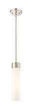  617-1S-PN-G617-11WH - Boreas - 1 Light - 3 inch - Polished Nickel - Stem Hung - Mini Pendant