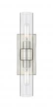  617-2W-SN-G617-8CL - Boreas - 2 Light - 18 inch - Satin Nickel - Bath Vanity Light