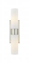  617-2W-SN-G617-8WH - Boreas - 2 Light - 18 inch - Satin Nickel - Bath Vanity Light