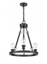 Innovations Lighting 820-BK-LED - Saloon - 3 Light - 20 inch - Matte Black - Chain Hung - Mini Chandelier