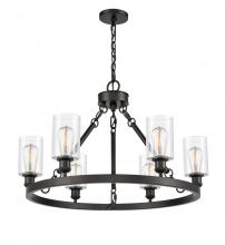 Innovations Lighting 830-BK-G802-LED - Clymer - 6 Light - 30 inch - Matte Black - Chain Hung - Chandelier