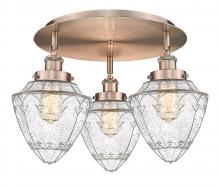 Innovations Lighting 916-3C-AC-G664-7 - Bullet - 3 Light - 18 inch - Antique Copper - Flush Mount