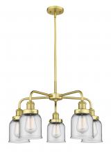  916-5CR-SG-G52 - Edison - 5 Light - 24 inch - Satin Gold - Chandelier