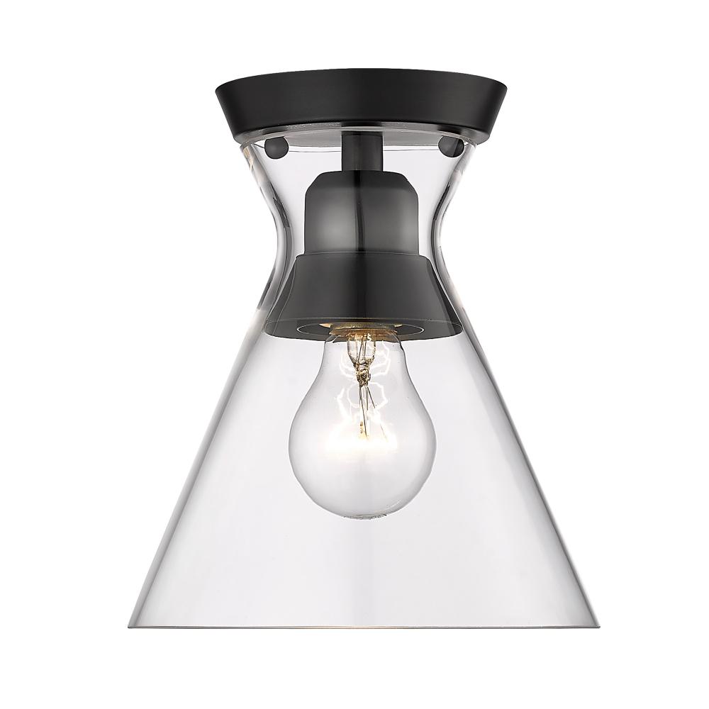 Malta Flush Mount in Matte Black with Clear Glass Shade