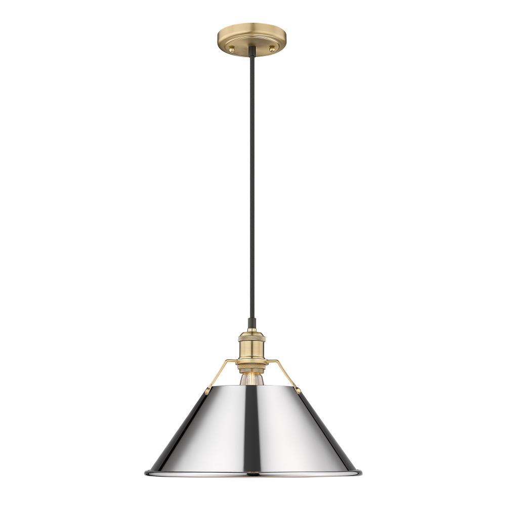 Orwell BCB Large Pendant - 14&#34; in Brushed Champagne Bronze with Chrome shade