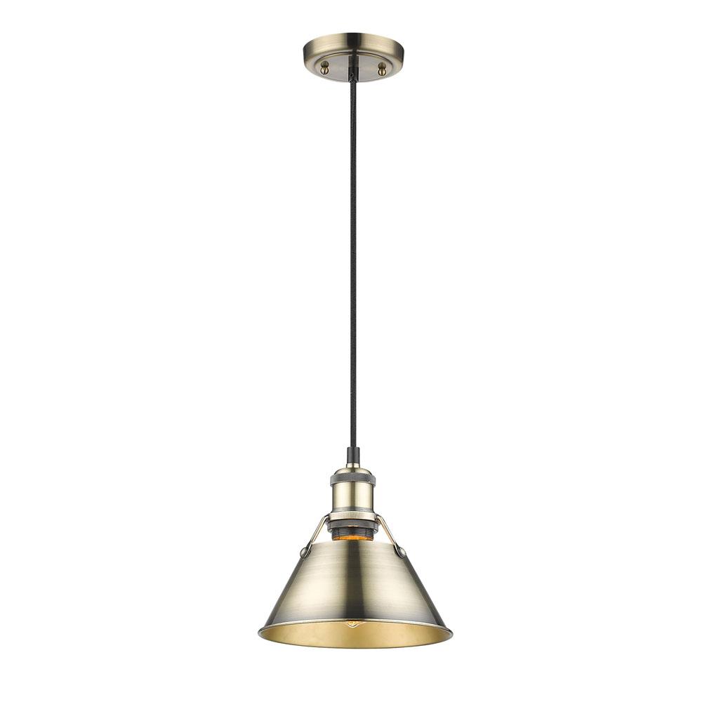 Orwell 7.5&#34; Wide Small Pendant in Aged Brass