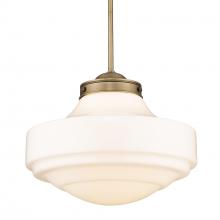 Golden 0508-L MBS-VMG - Ingalls Large Pendant in Modern Brass and Vintage Milk Glass Shade