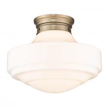 Golden 0508-LSF MBS-VMG - Ingalls Large Semi-Flush in Modern Brass and Vintage Milk Glass Shade