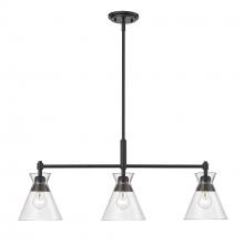 Golden 0511-LP BLK-CLR - Malta Linear Pendant in Matte Black with Clear Glass Shade