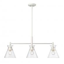 Golden 0511-LP WHT-CLR - Malta WHT Linear Pendant in Matte White with Clear Glass Shade